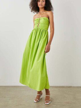 Rails Silvia Midi Dress Banana Leaf NWT Small Cutout Resort Vacation